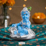 Load image into Gallery viewer, Makhan Chor Silver Plated with Blue Colour