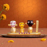 Load image into Gallery viewer, Gold Plated Jagganath Balbhadra Subhadra and Chakra Set