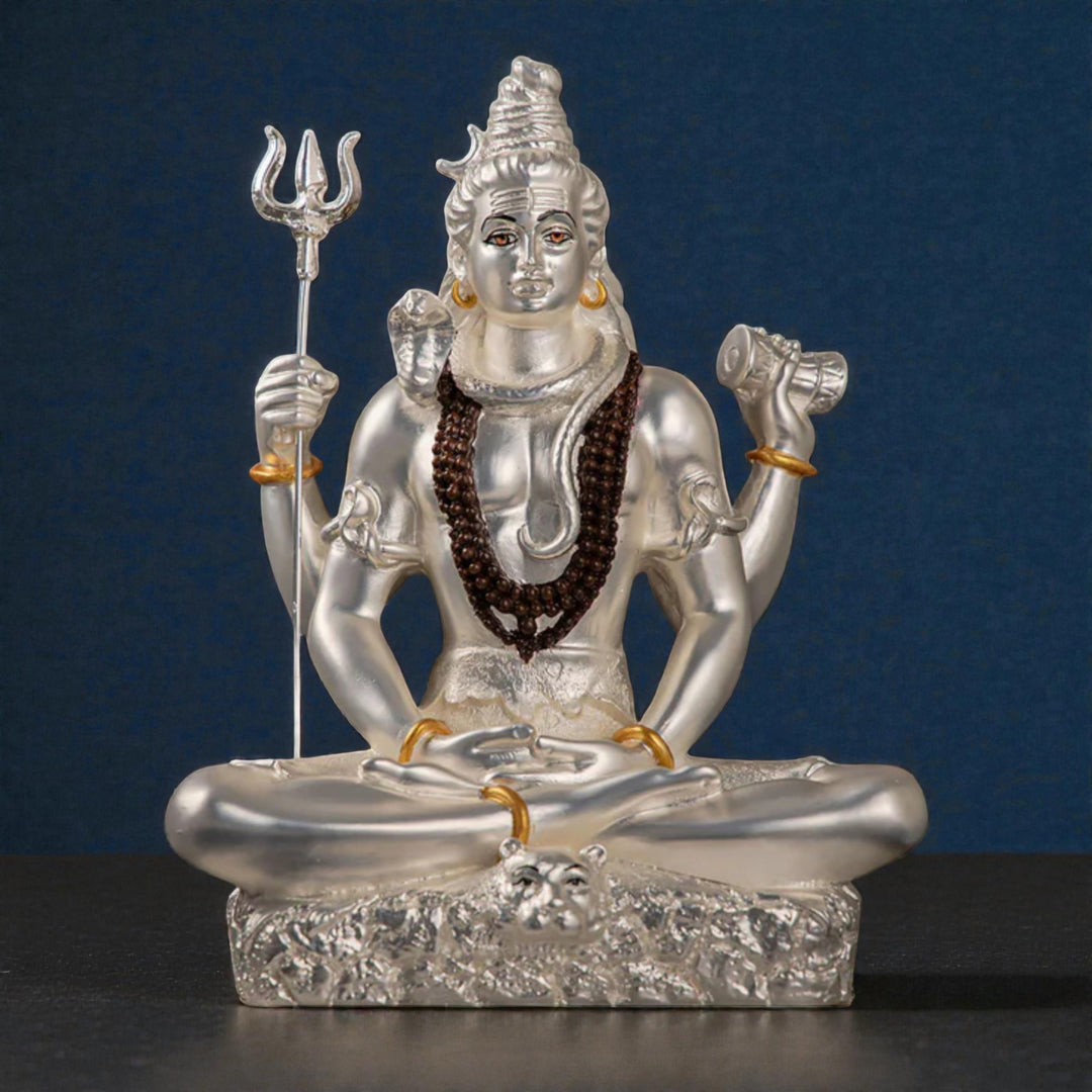 Silver Plated Shiva Statue