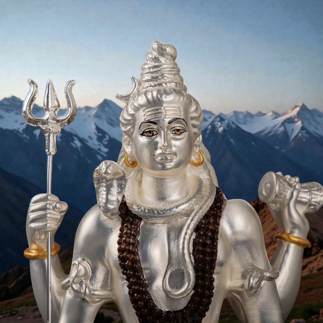Silver Plated Shiva Statue