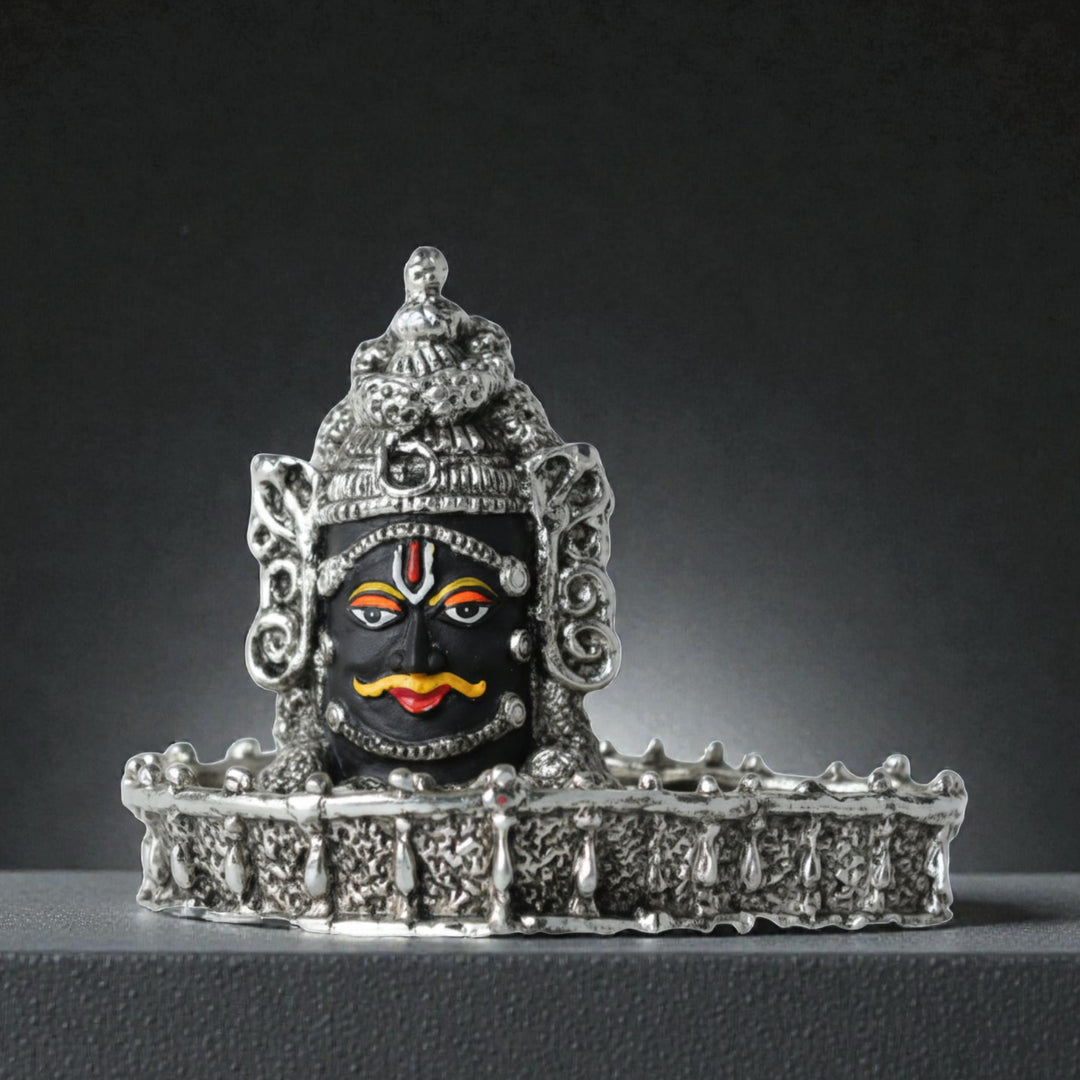 Mahakal Shivling Silver Plated Antique Finish