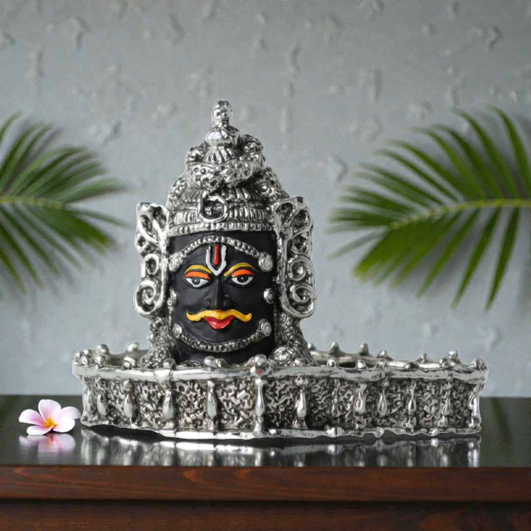 Mahakal Shivling Silver Plated Antique Finish