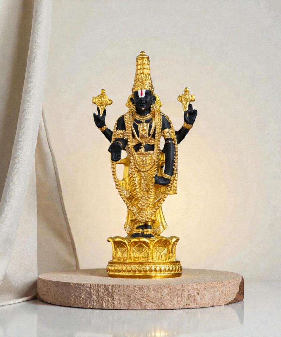 Gold Plated Lord Tirupati Balaji with Diamond Work