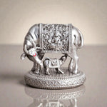 Load image into Gallery viewer, Sacred Gomata Kamdhenu Idol with Calf – Silver Aura Finish