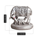 Load image into Gallery viewer, Sacred Gomata Kamdhenu Idol with Calf – Silver Aura Finish